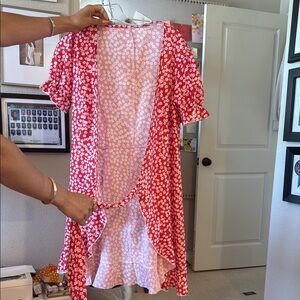 Pink and Red Floral Dress